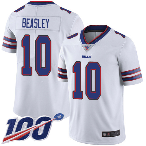 Men Buffalo Bills 10 Cole Beasley White Vapor Untouchable Limited Player 100th Season NFL Jersey